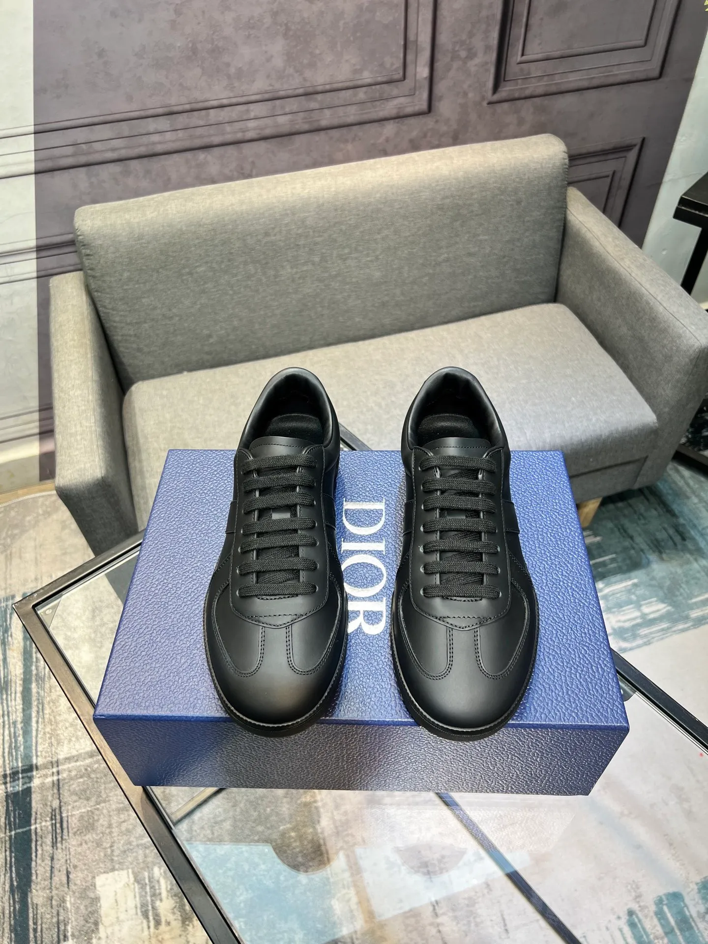 Men's men's shoes 💰560〖Audio⁠Di‎〗Dior2025⁠new‎ B01 training⁠德‎shoes Material⁠surface‎: layer⁠head‎leather⁠cow‎+lining cowhide‎ TPU original bottom⁠large⁠version‎ code number‎: male 39-45 <Male 38 46 done>